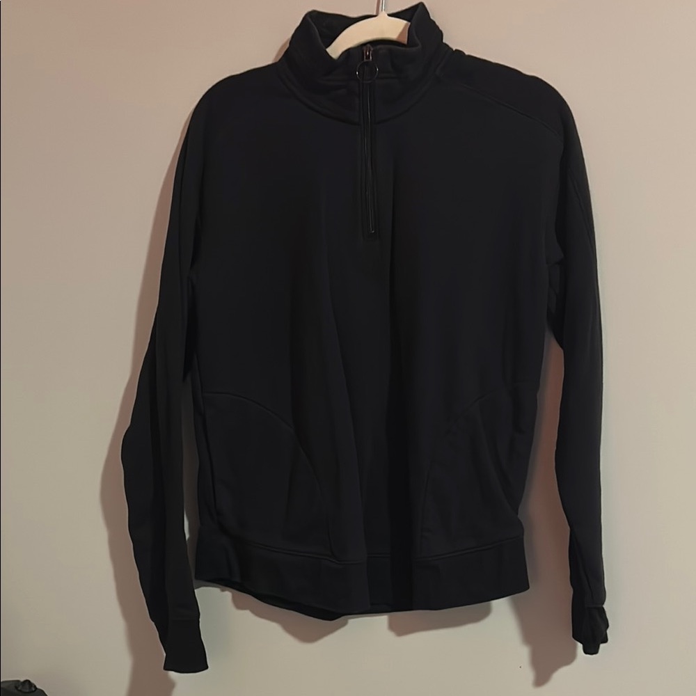Fleece Black Quarter-Zip Pullover